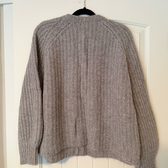 Sezane Mottled Grey Cardigan Size Large - Picture 3 of 3